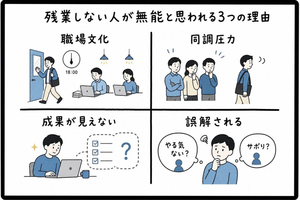 残業しない人が無能と思われる3つの理由